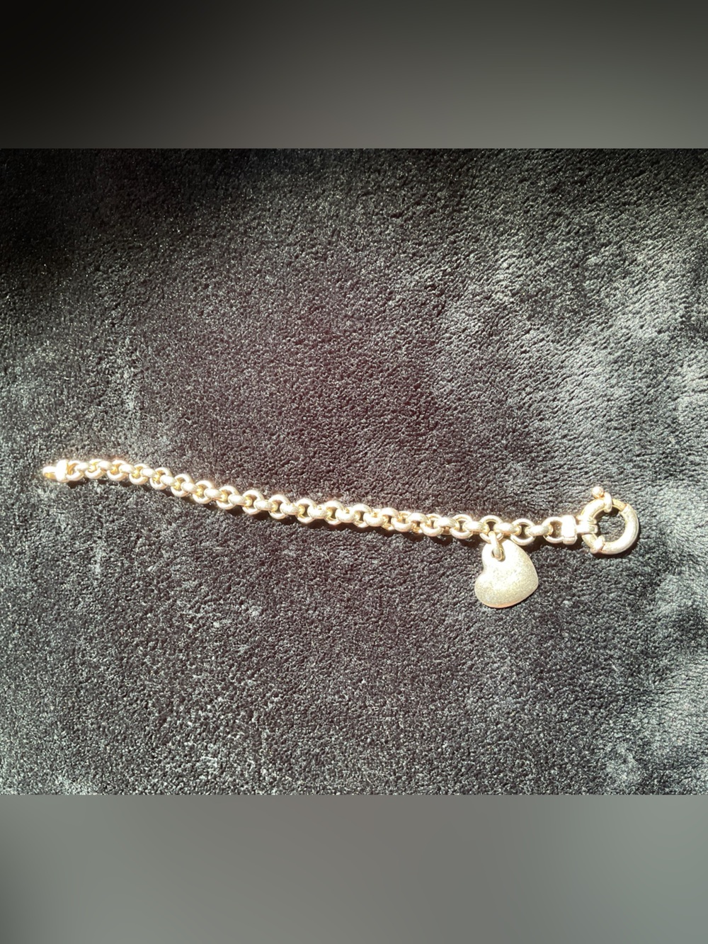 Vintage Mayor, Italy, Sterling silver Rolo Link  bracelet with puffy heart charm